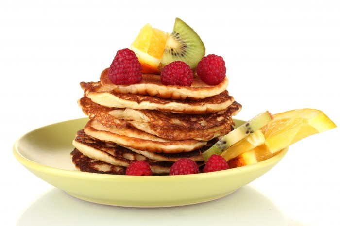 Оладушки с фруктами - Pancakes with fruit