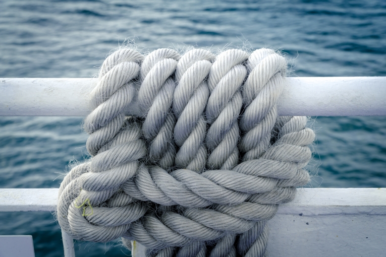 Канат, морской узел, бор корабля, море — Rope, sea knot, boron ship, sea